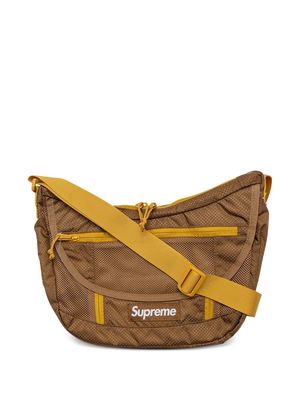Supreme logo-patch shoulder bag - Brown