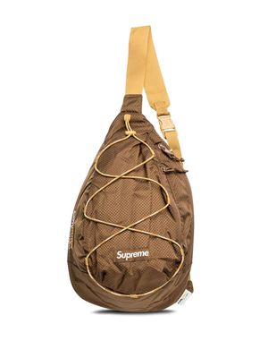 Supreme logo-patch Sling bag - Brown