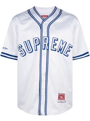 Supreme Mitchell & Ness satin baseball jersey T-shirt - White
