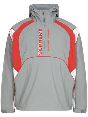 Supreme panelled half zip hooded jacket - Grey