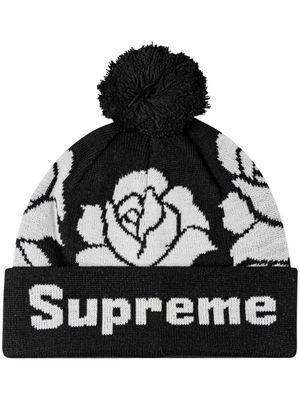 Supreme Rose knit beanie - Black