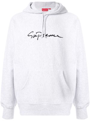 Supreme signature logo hoodie - White