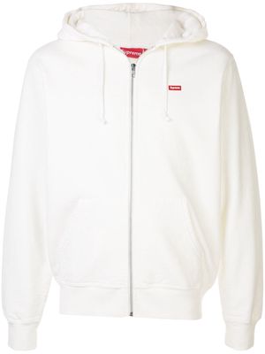 Supreme small box logo zip-up hoodie - White