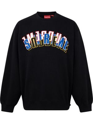 Supreme stacked-logo crew-neck sweatshirt - Black