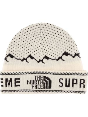 Supreme TNF Fold Beanie - White