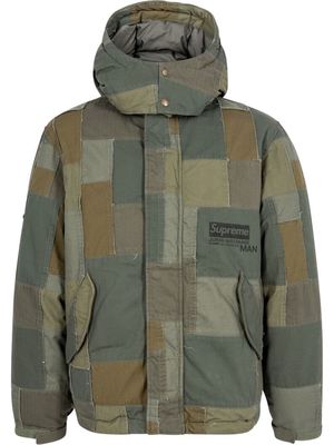 SUPREME x Junya Watanabe patchwork hooded jacket - Green