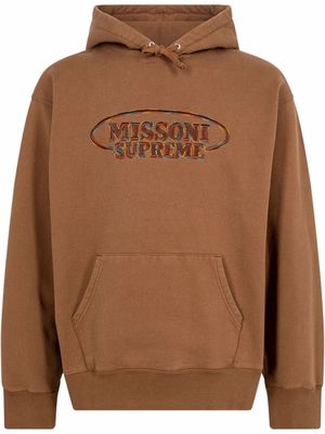 Supreme x Missoni logo-embroidered hoodie - Brown