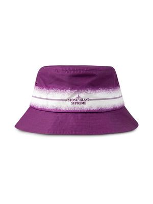 Supreme x Stone Island logo-print bucket hat - Purple