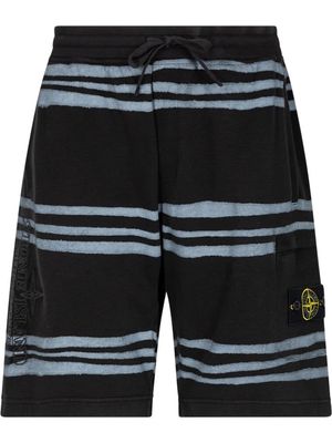 Supreme x Stone Island warp stripe shorts - Black