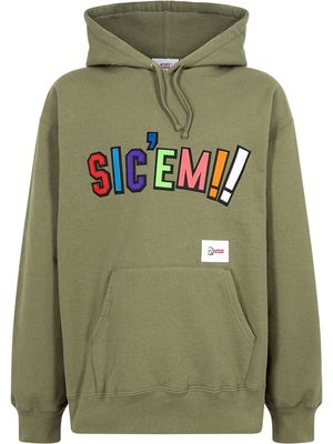 Supreme x WTAPS Sic'em!-print hoodie - Green