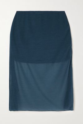 Supriya Lele - Draped Jersey Skirt - Blue