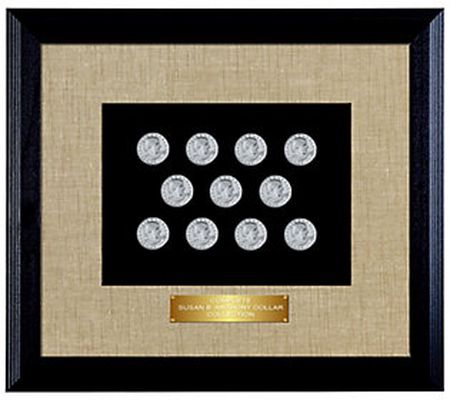 Susan B. Anthony Dollar Coin Collection in Wood Frame