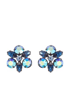 Susan Caplan Vintage 1950s crystal-embellished clip-on earrings - Blue