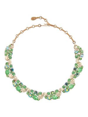 Susan Caplan Vintage 1960s Lisner peridot and crystal embellished necklace - Gold