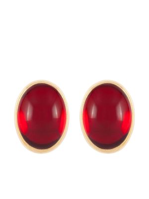 Susan Caplan Vintage 1980s cabochon clip-on earrings - Red