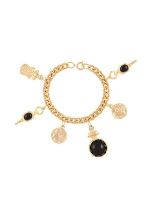 Susan Caplan Vintage 1980s charm chain bracelet - Gold