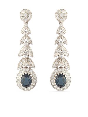 Susan Caplan Vintage 1980s crystal-embellished drop earrings - Silver
