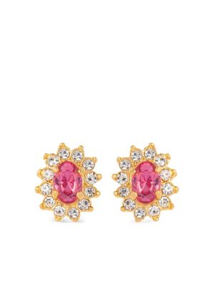 Susan Caplan Vintage 1980s crystal-embellished stud earrings - Gold