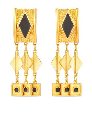 Susan Caplan Vintage 1980s Egyptian Revival clip-on earrings - Gold