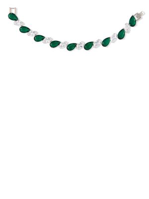 Susan Caplan Vintage 1980s faux emerald bracelet - Silver