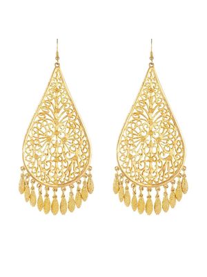 Susan Caplan Vintage 1980s filigree tassel earrings - Gold