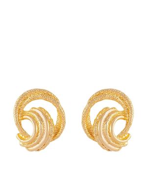 Susan Caplan Vintage 1980s knot-detail clip-on earrings - Gold