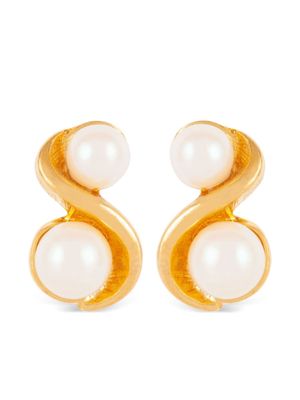 Susan Caplan Vintage 1980s Rediscovered faux pearl-embellished earrings - Gold