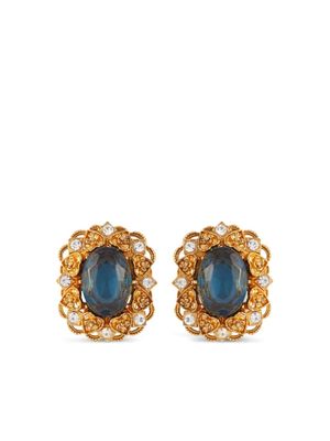 Susan Caplan Vintage 1980s sapphire clip-on earrings - Blue