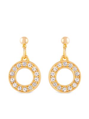 Susan Caplan Vintage 1990s crystal-embellished drop earrings - Gold