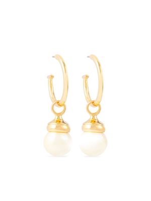 Susan Caplan Vintage 1990s faux-pearl hoop earring set - Gold