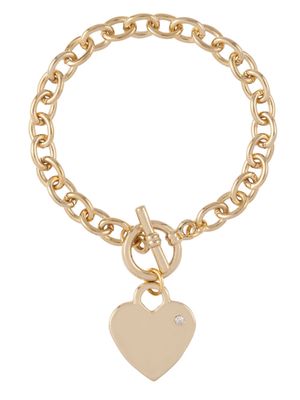 Susan Caplan Vintage 1990s heart charm bracelet - Gold