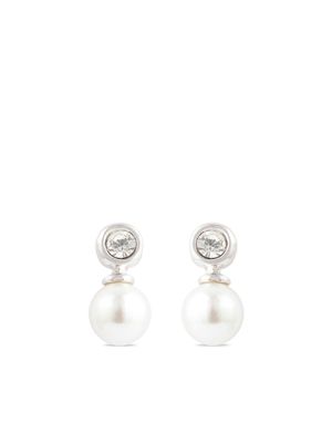 Susan Caplan Vintage 1990s pearl-embellished post earrings - Silver