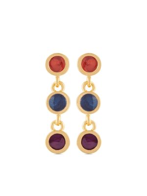 Susan Caplan Vintage 1990s Rediscovered enamel drop earrings - Gold