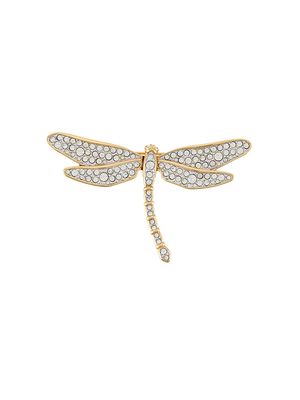 Susan Caplan Vintage 1990s Swarovski Dragonfly brooch - Gold