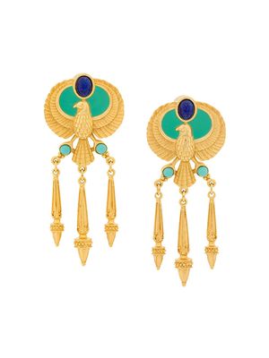 Susan Caplan Vintage 1990s Vintage Elizabeth Taylor Egyptian Earrings - Gold