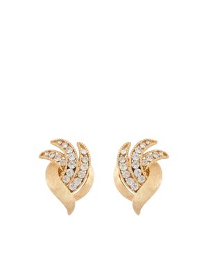 Susan Caplan Vintage x Trifari 1960s crystal-embellished clip-on earrings - Gold