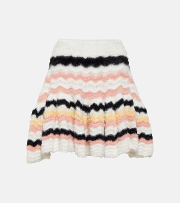 Susan Fang Striped flared knit skirt