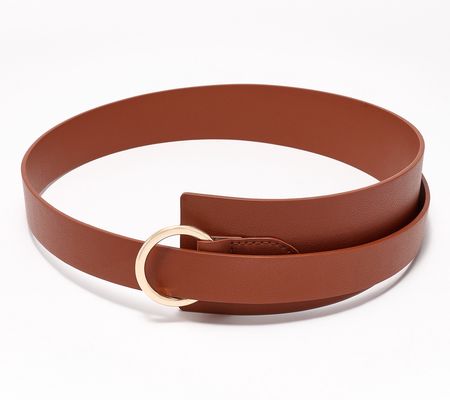Susan Graver Faux Leather Asymmetrical Wrap Belt