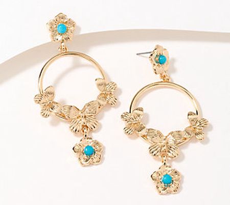 Susan Graver Floral Design Drop Earrings