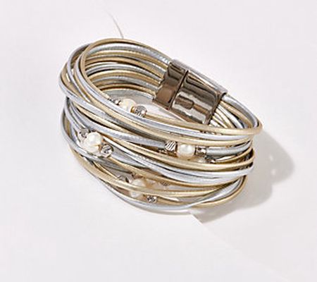 Susan Graver Multi-Strand Pearl & Bead Bracelet