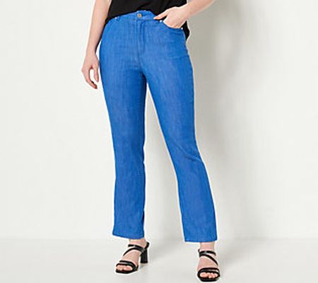 Susan Graver Regular Colored Denim Straight Leg Ankle Jean