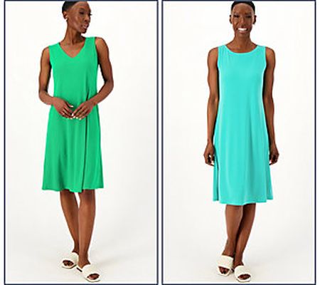 Susan Graver Regular Liquid Knit Set of 2 Dresses