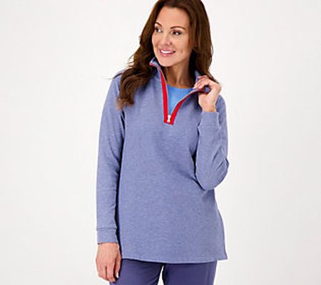 Susan Graver Weekend Heather Washed French Terry Pet.Tunic
