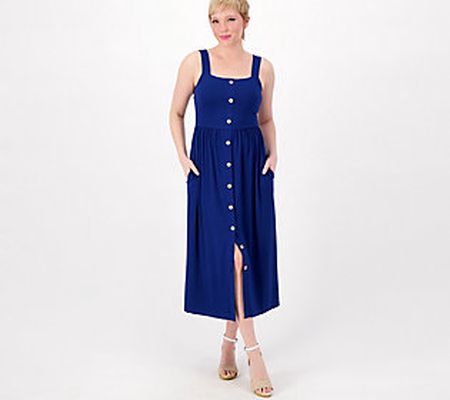 Susan Graver Weekend Petite Cool Touch Midi Dress