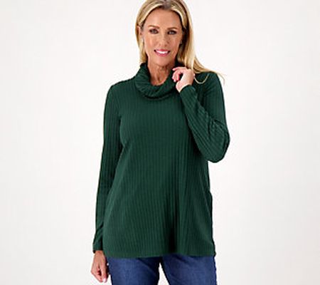 Susan Graver Weekend Reg Sweater Rib Knit Long Sleeve Tunic