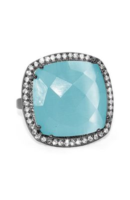SUSAN HANOVER Designs Semiprecious Stone Ring in Chalcedony/Gunmetal