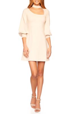 Susana Monaco Cutout Detail Fit & Flare Minidress in Blanched Almond