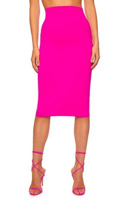 Susana Monaco Slim High Waist Stretch Pencil Skirt in Magenta