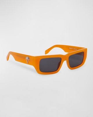 Sutter Orange Acetate Rectangle Sunglasses