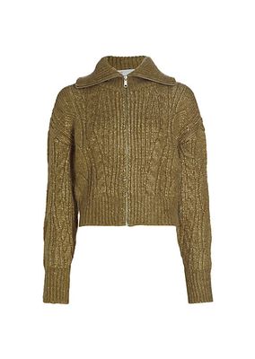Sutton Cable Zip-Up Cardigan